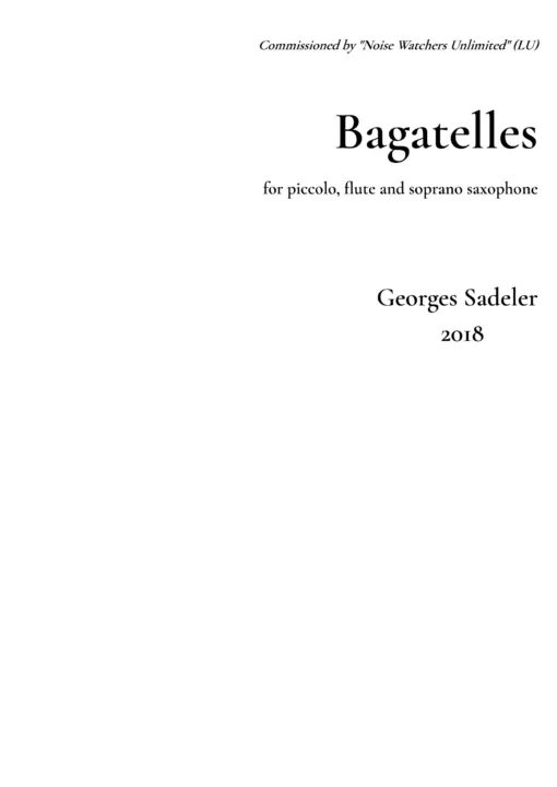 Cover of Bagatelles
