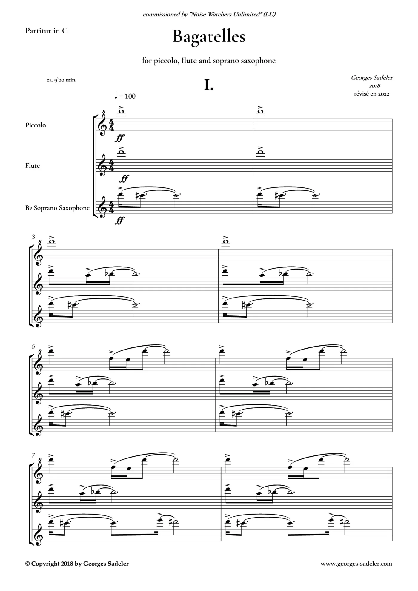 Score preview of Bagatelles