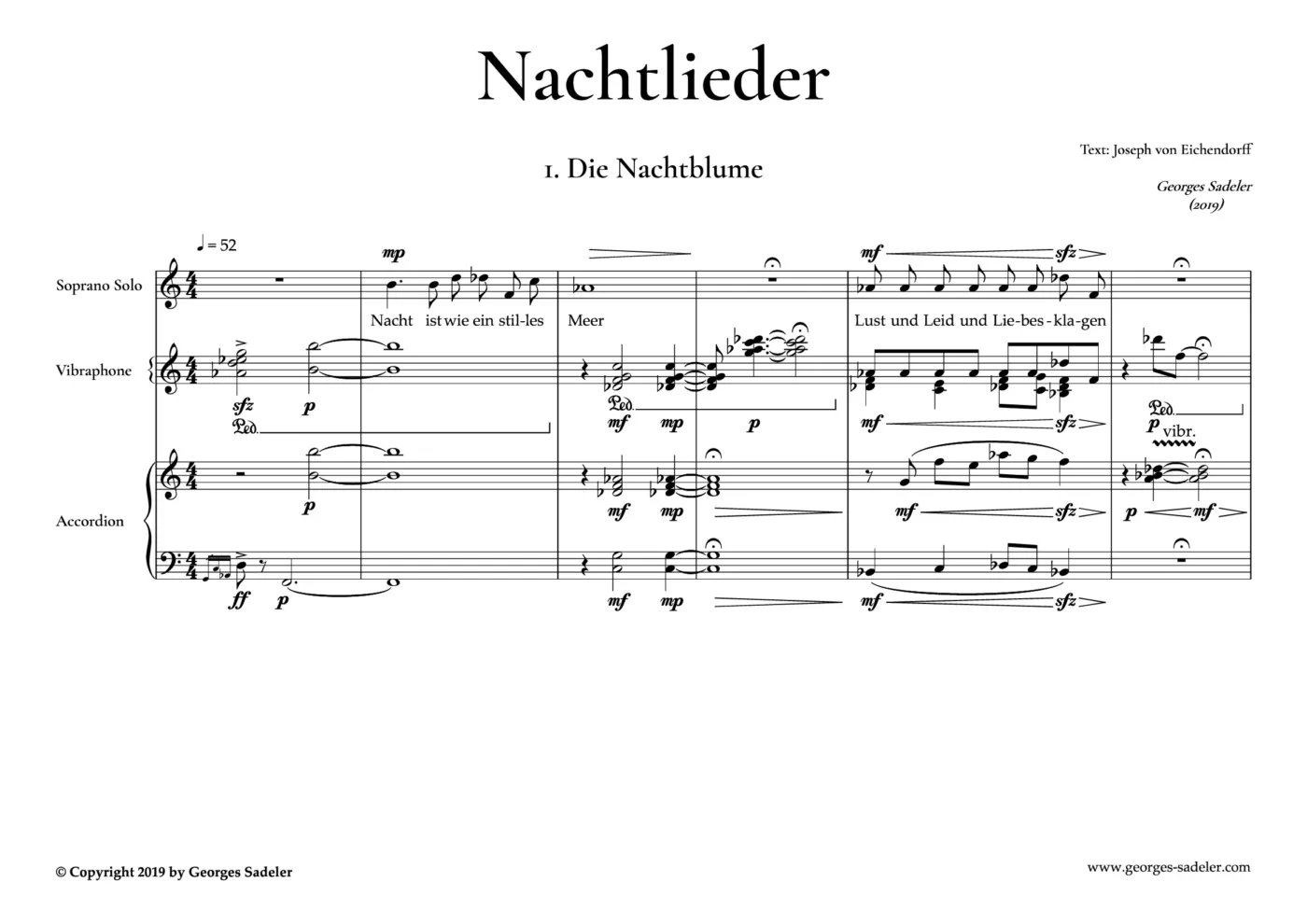 Score preview of Nachtlieder