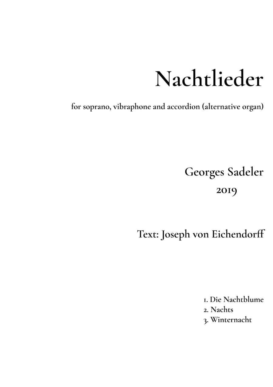 Cover of Nachtlieder