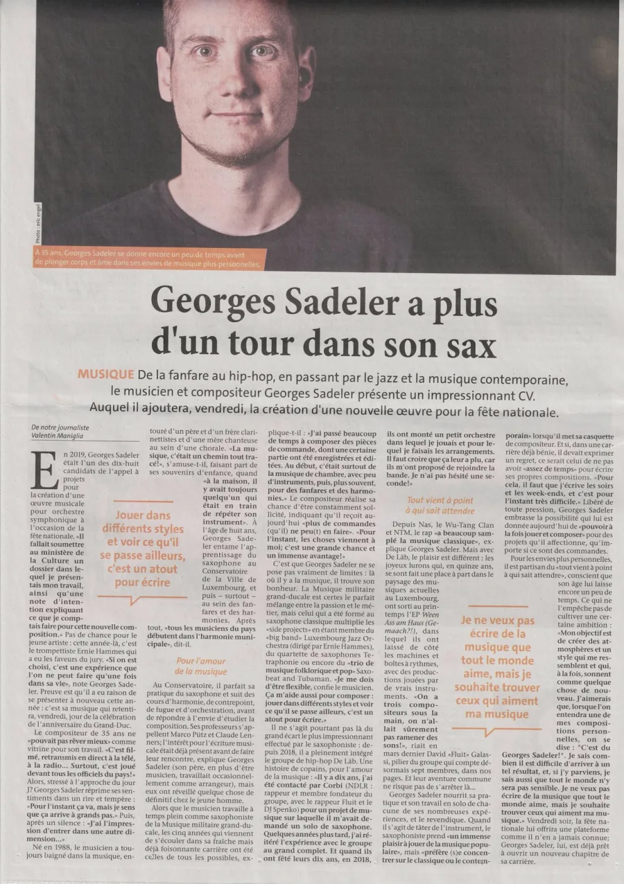 Le Quotidien, Composition Fête nationale