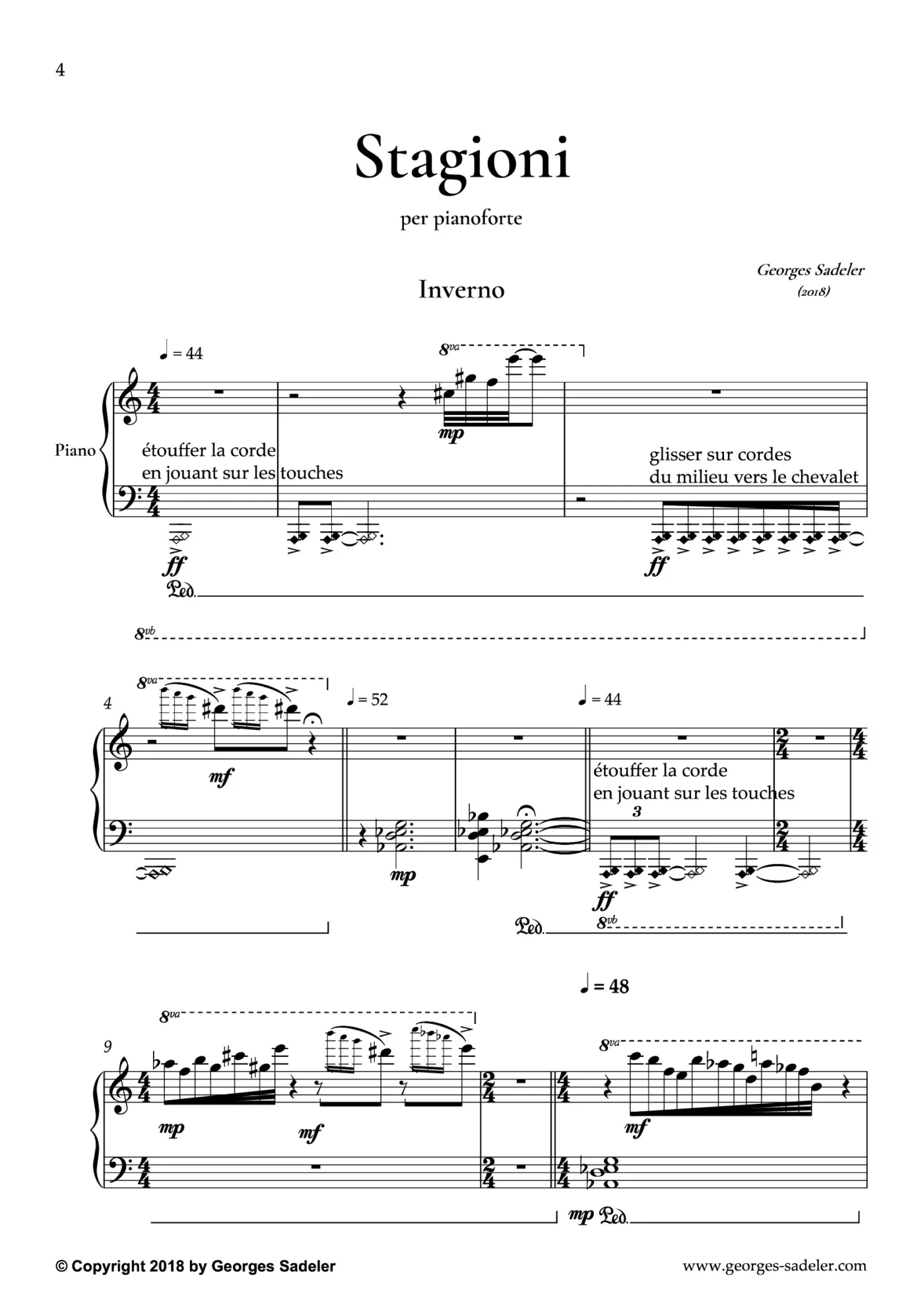 Score preview of Stagioni