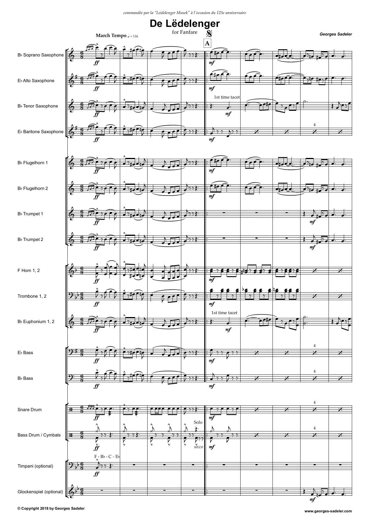 Score preview of De Lëdelenger