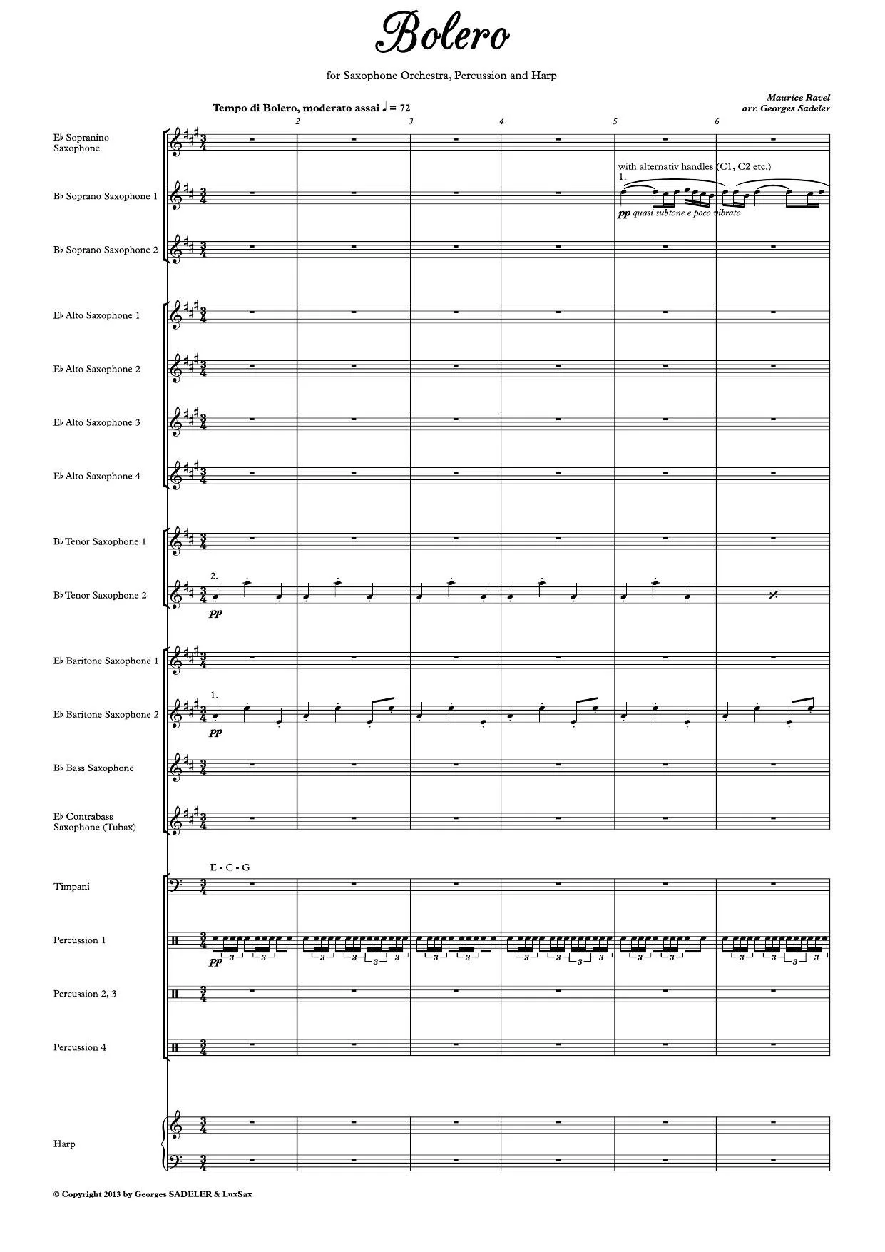 Score preview of Bolero