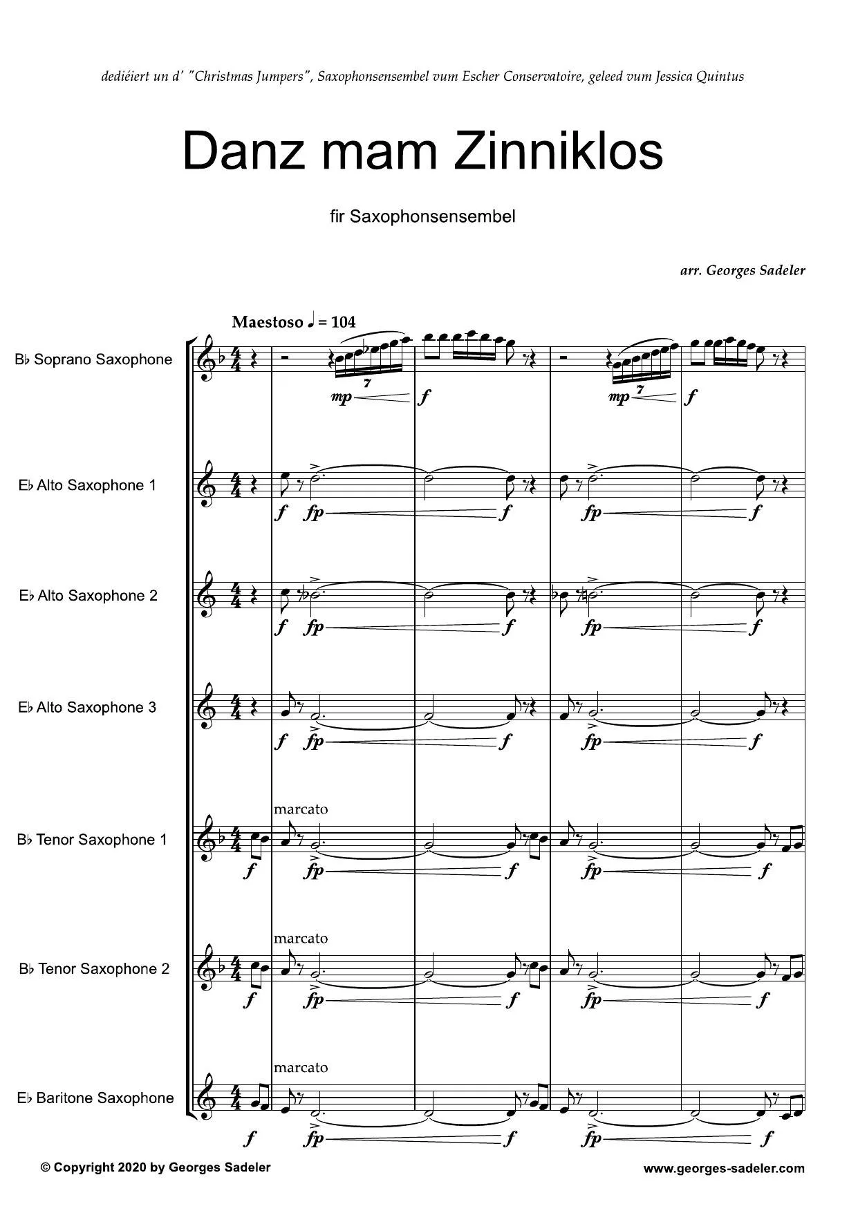 Score preview of Danz mam Zinniklos