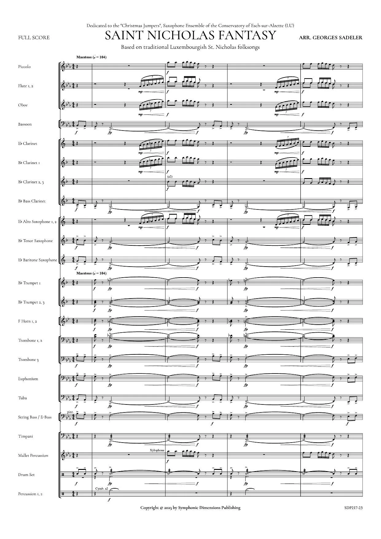 Score preview of Saint Nicholas Fantasy