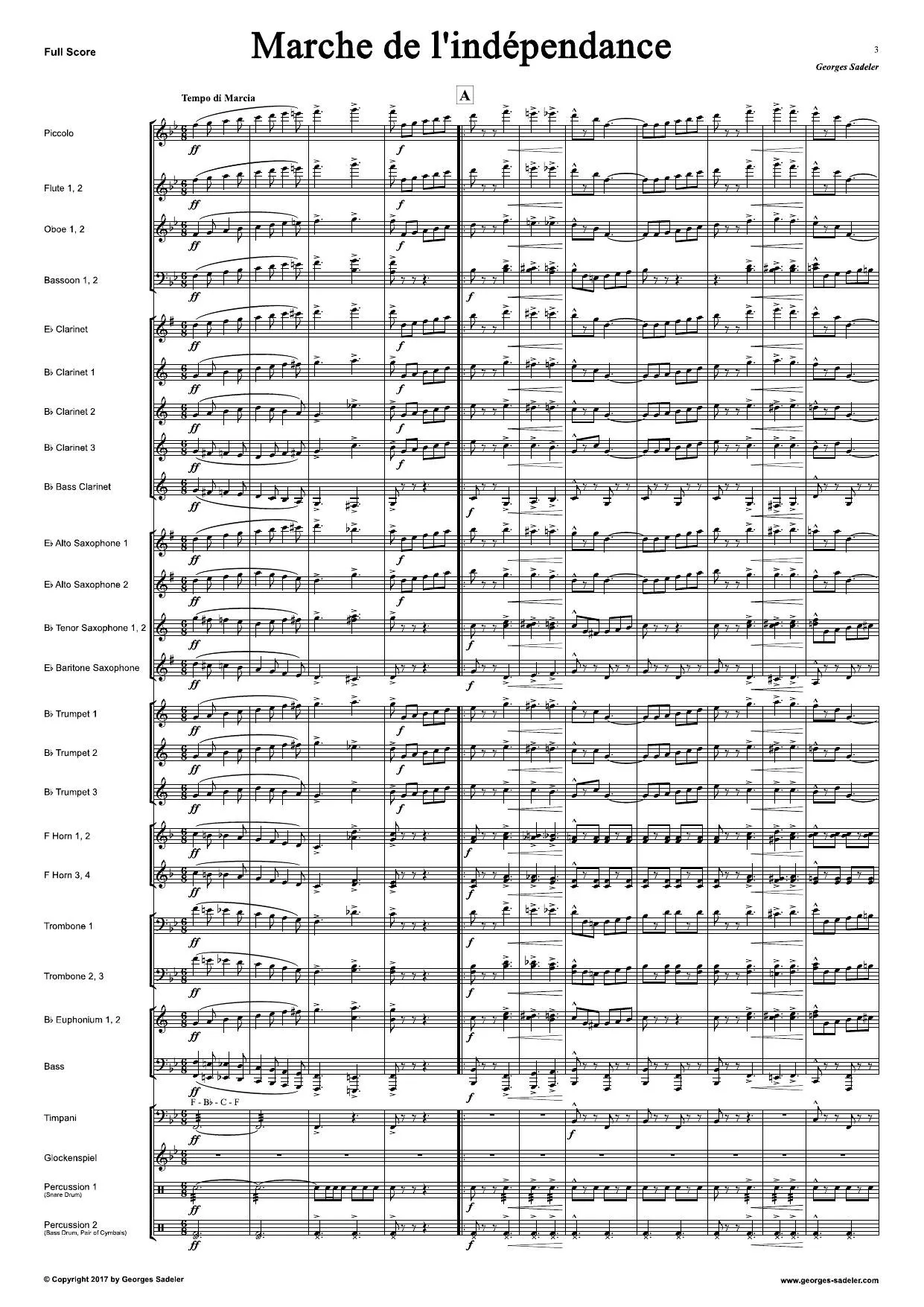 Score preview of Marche de l‘indépendance