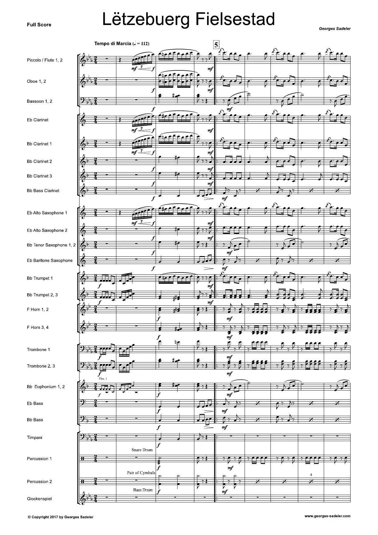 Score preview of Lëtzebuerg Fielsestad