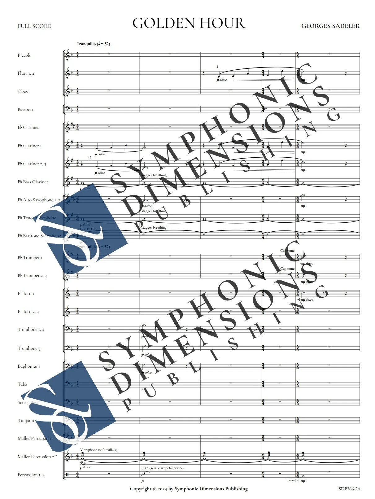Score preview of Golden Hour