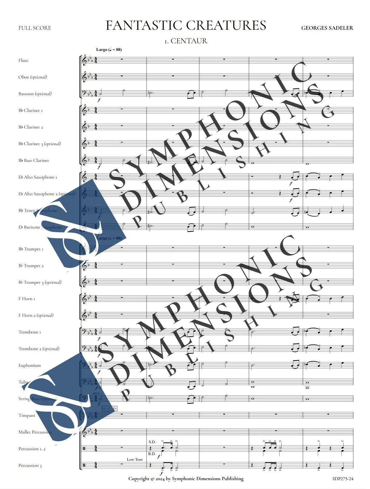Score preview of Fantastic Creatures