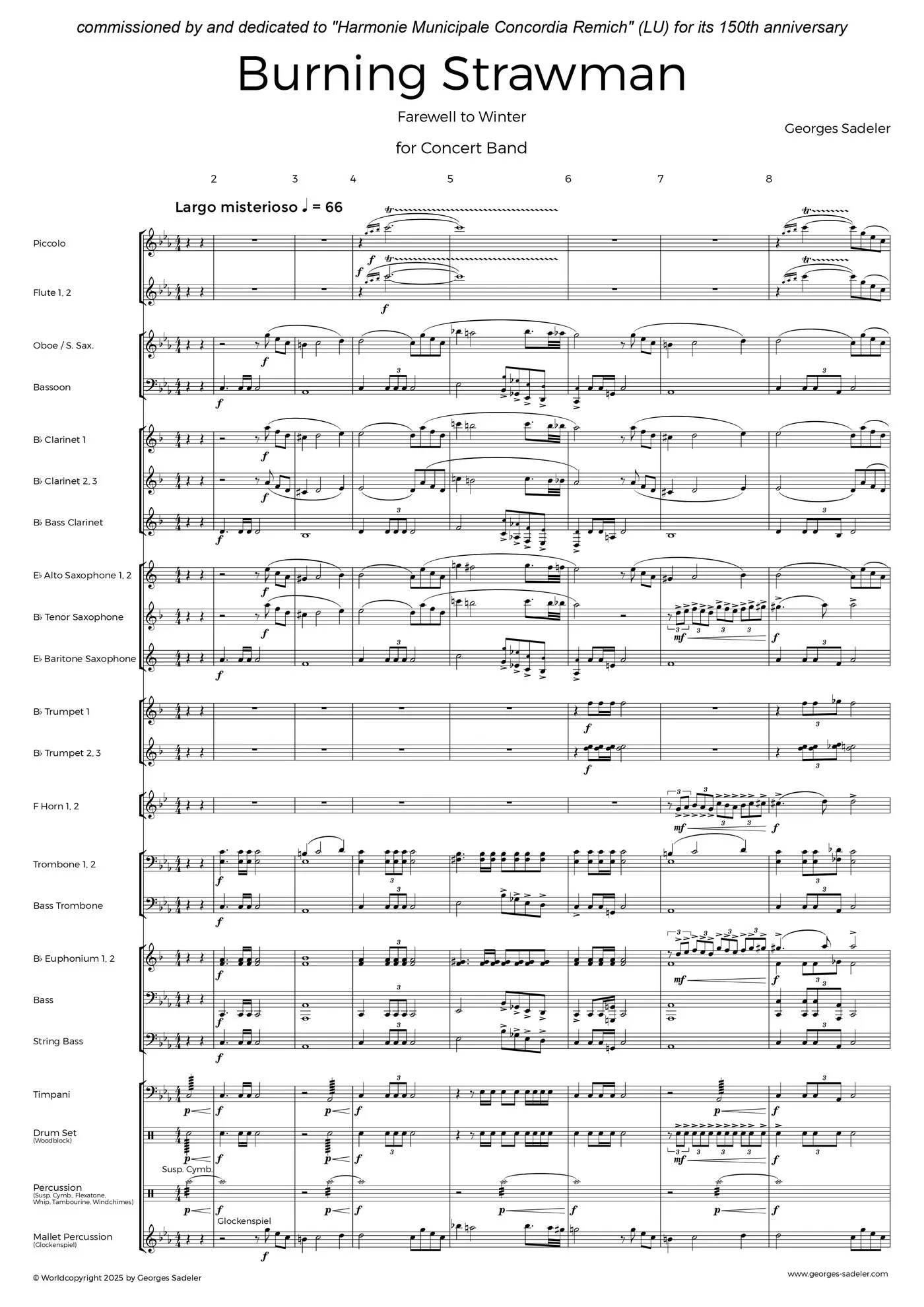 Score preview of Burning Strawman – Farewell to Winter