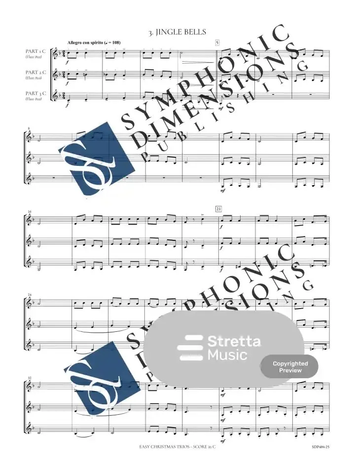 Score preview of Easy Christmas Trios