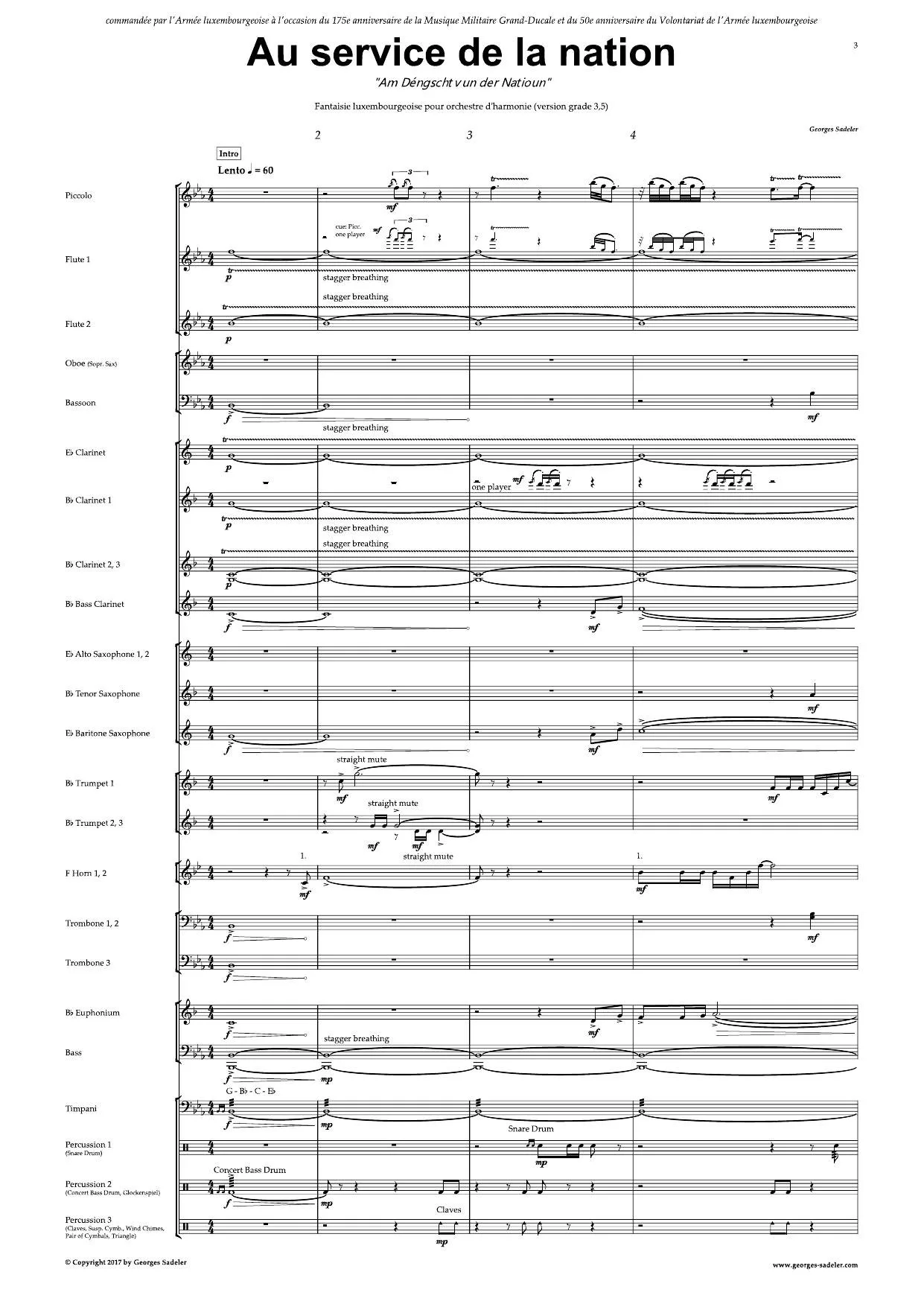 Score preview of Au service de la nations – Am Déngscht vun der Natioun