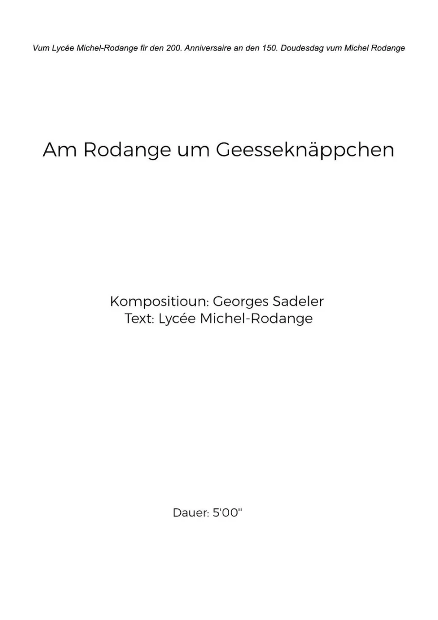 Cover of Am Rodange um Geesseknäppchen