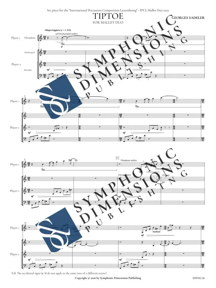 Score preview of Tiptoe