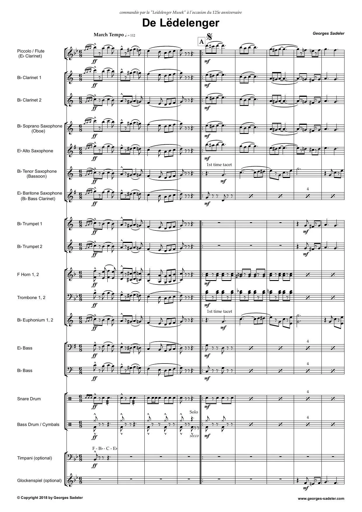 Score preview of De Lëdelenger