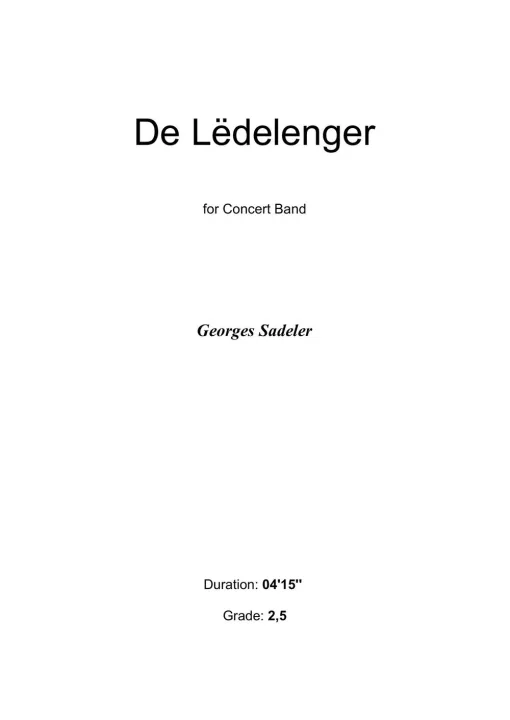Cover of De Lëdelenger