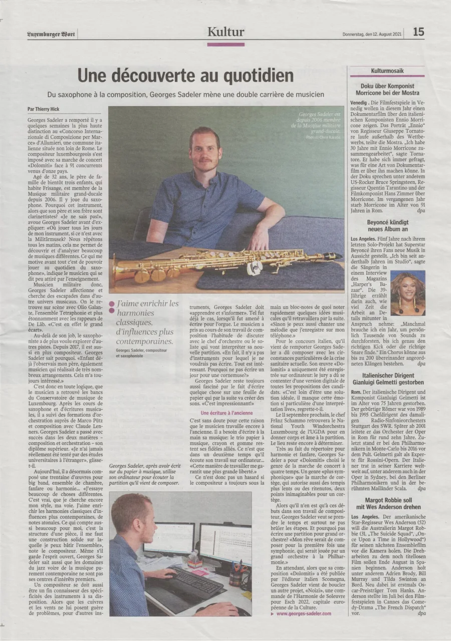 Luxemburger Wort, Article compositeur